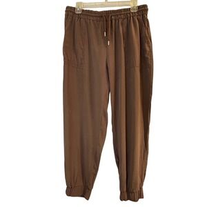 Zara Womens Brown Elastic Waist Drawstring Jogger Pants Size Large EUR USA L